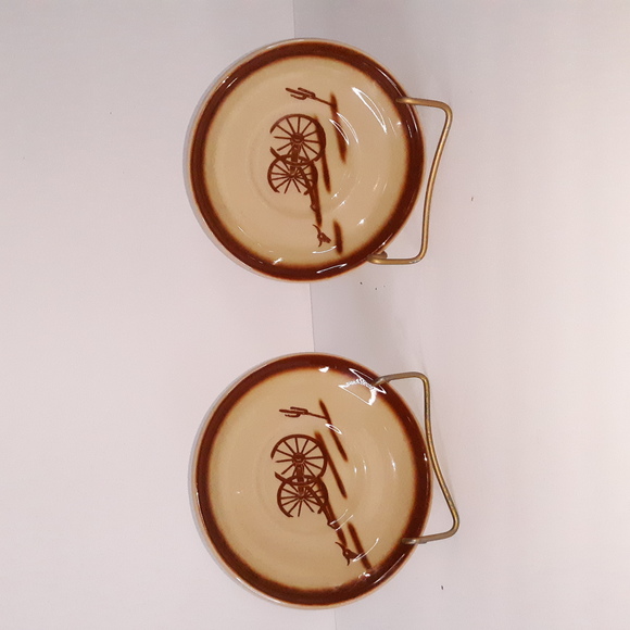 VINTAGE 40s Tepko Broken Wagon Wheel Luncheon Set - Picture 4 of 16